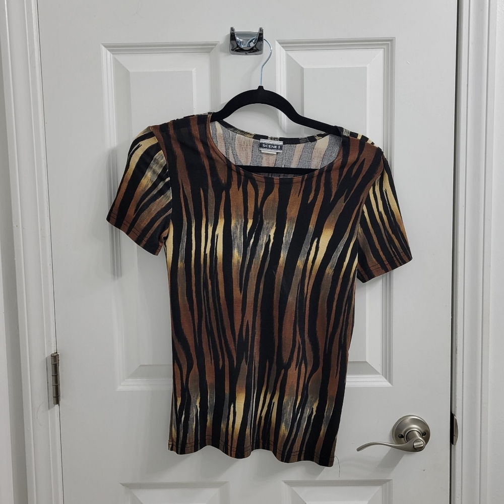 Scene 1 Vintage Tiger Print Top